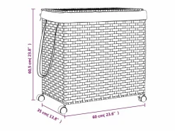 Best Cesta para ropa con ruedas marrón oscuro 60x35x60,5 cm Marru00f3n