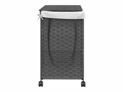 Best Cesta para ropa con ruedas 60x35x60,5 cm resina tejida Gris