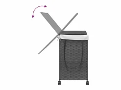 Best Cesta para ropa con ruedas 60x35x60,5 cm resina tejida Gris