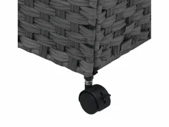 Best Cesta para ropa con ruedas 60x35x60,5 cm resina tejida Gris