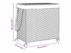 Best Cesta para ropa con ruedas 60x35x60,5 cm resina tejida Gris