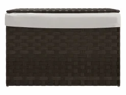 Cesta para ropa con tapa de resina tejida marrón oscuro Marru00f3n
