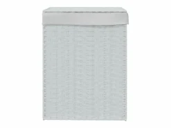 Discount Cesta para ropa con tapa blanca 46x33x60 cm resina tejida Cesto De Ropa