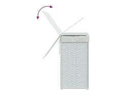 Discount Cesta para ropa con tapa blanca 46x33x60 cm resina tejida Cesto De Ropa