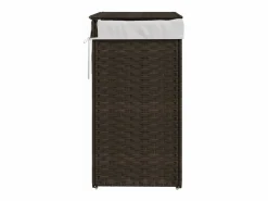Hot Cesta para ropa con tapa de resina tejida marrón oscuro Marru00f3n