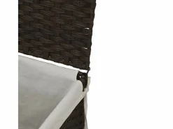 Hot Cesta para ropa con tapa de resina tejida marrón oscuro Marru00f3n