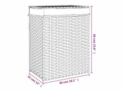 Hot Cesta para ropa con tapa de resina tejida marrón oscuro Marru00f3n