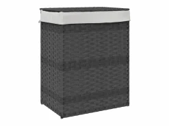 Cesta para ropa con tapa 46x33x60 cm resina tejida