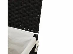 Hot Cesta para ropa con tapa negra 46x33x60 cm resina tejida Negro