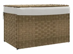 Online Cesta para ropa con tapa 55,5x35x34 cm resina tejida Marru00f3n