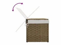 Online Cesta para ropa con tapa 55,5x35x34 cm resina tejida Marru00f3n