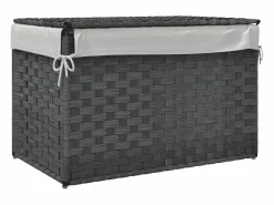 Outlet Cesta para ropa con tapa 55,5x35x34 cm resina tejida Cesto De Ropa