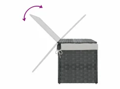Outlet Cesta para ropa con tapa 55,5x35x34 cm resina tejida Cesto De Ropa