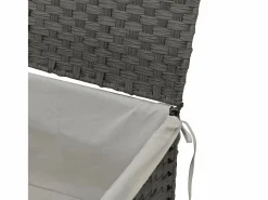 Outlet Cesta para ropa con tapa 55,5x35x34 cm resina tejida Cesto De Ropa