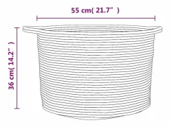 Hot Cesta para ropa marrón y blanca Ø55x36 cm algodón Cesto De Ropa