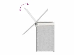 Cesta para ropa sucia con 2 compartimentos blanca 53x35x57 cm resina tejida