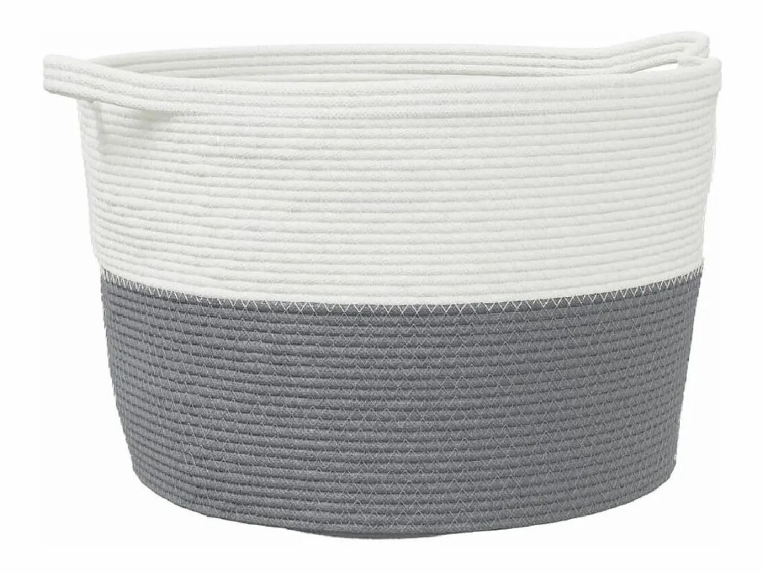 Outlet Cesta para ropa sucia gris y blanca Ø60x36 cm algodón Cesto De Ropa