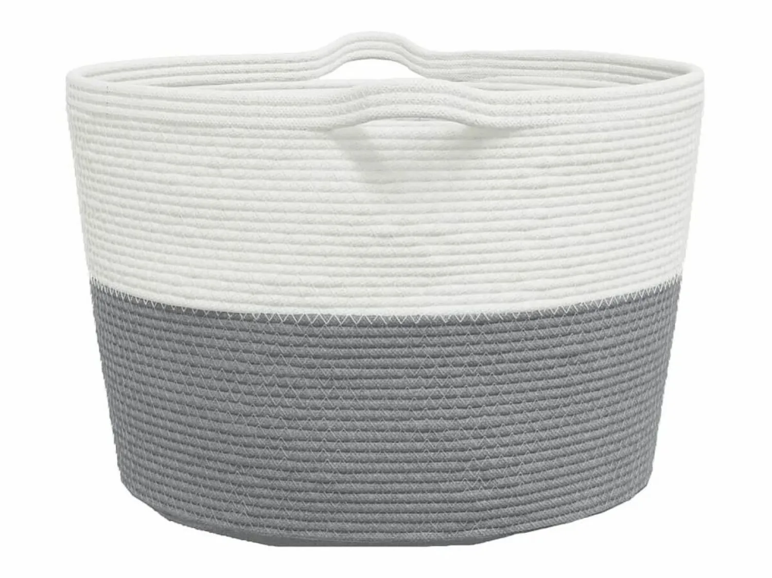 Outlet Cesta para ropa sucia gris y blanca Ø60x36 cm algodón Cesto De Ropa