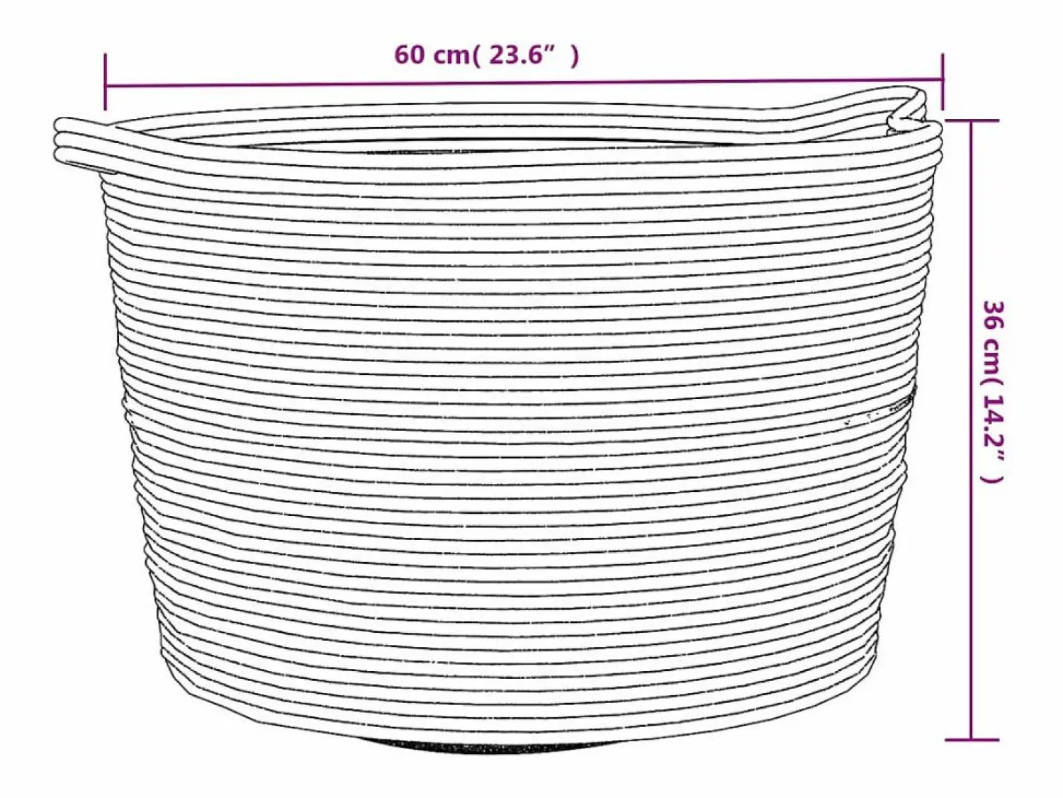 Outlet Cesta para ropa sucia gris y blanca Ø60x36 cm algodón Cesto De Ropa