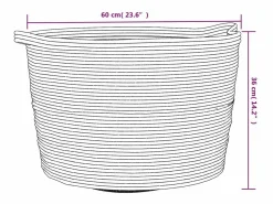 Clearance Cesta para ropa sucia gris y blanca Ø60x36 cm algodón Multicolor