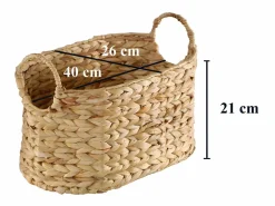 Best Calicosy Cesta pequeña de jacinto de agua con asas - A21 cm Color natural claro