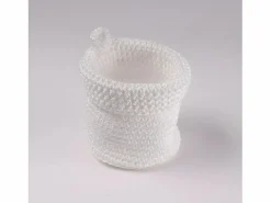 Discount Cesta redonda de malla de ganchillo blanco de 12x10cm Cesta