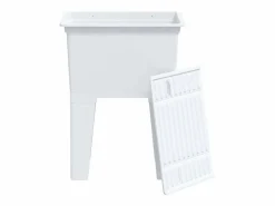 Cesto de ropa 59x41x75 cm resina Blanco