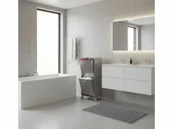 Don Hierro Cesto de ropa con ruedas, 2 compartimentos - Acero inoxidable - 96*40*27 cm - TANGO