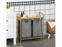 Cesto de ropa madera natural 63.5x33x73 cm Cesto De Ropa