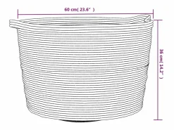 Hot Cesto para ropa beige y blanco Ø60x36 cm algodón Multicolor