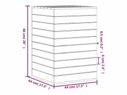 Hot Cesto para ropa 44x44x66 cm madera maciza de pino Cesto De Ropa
