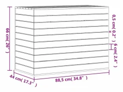 Cesto para ropa 88,5x44x66 cm madera maciza de pino