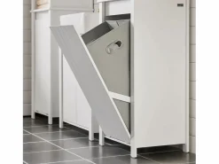 Sobuy Cesto para Ropa Sucia Armario Multifuncional de Baño con 1 Cesto 45 x 35 x 85,5 cm BZR100-W ES
