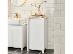 Sobuy Cesto para Ropa Sucia Armario Multifuncional de Baño con 1 Cesto 45 x 35 x 85,5 cm BZR100-W ES