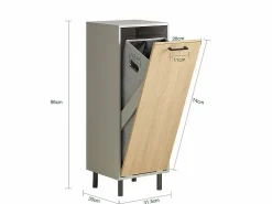 Sobuy Cesto para Ropa Sucia con 1 Cest y Madera BZR132-NG