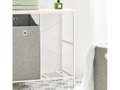 Best Sobuy Cesto para Ropa Sucia con 2 Compartimientos Extraíbles Mueble Organizador para Lavadora 77 x 38 x 80 cm BZR57-W ES Blanco