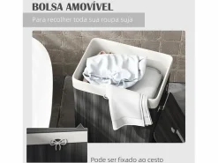 Homcom Cesto para ropa sucia Kunzita plegable con asas 60x40x30 cm
