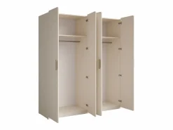 Sale Meublorama Chambre complète AMALIE, cama 180x200 con somier incluido, armario con estantes, habitación diseño, conjunto habitación adulto, mobiliario Beige