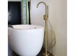 Outlet Charme II columna de suelo mecánica para bañera isla oro cepillado Grifo