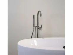 Discount Essebagno Charme II columna de suelo mecánica para bañera isla gris metálico Gris antracita