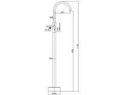 Discount Essebagno Charme II columna de suelo mecánica para bañera isla gris metálico Gris antracita