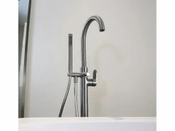 Discount Essebagno Charme II columna de suelo mecánica para bañera isla gris metálico Gris antracita