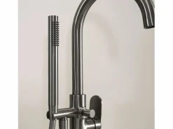 Discount Essebagno Charme II columna de suelo mecánica para bañera isla gris metálico Gris antracita