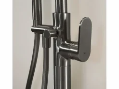 Discount Essebagno Charme II columna de suelo mecánica para bañera isla gris metálico Gris antracita