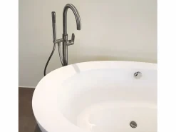 Discount Essebagno Charme II columna de suelo mecánica para bañera isla gris metálico Gris antracita