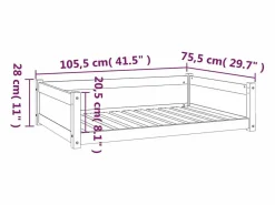 Garden Furniture Chatham Cama para perros madera maciza de pino 105,5x75,5x28 cm Blanco