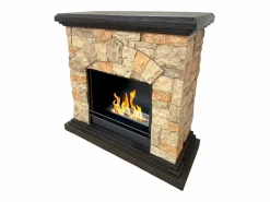 Sale Chimenea de bioetanol Belluno, biochimenea de pie, efecto piedra artificial, L105xP38xH100 Chimenea|Chimenea