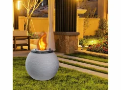Best Chimenea de bioetanol brasero de suelo para jardín para interior y exterior BOTTICELLI Corda d.40 x h54 Beige