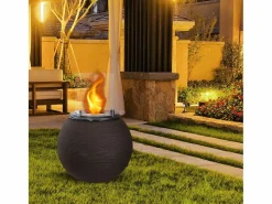 Hot Chimenea de bioetanol, brasero de jardín, de pie, para uso interior y exterior, BOTTICELLI Terra Marrone, d.40 x h.54 Chimenea|Chimenea