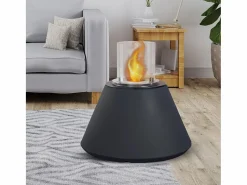 New Chimenea de bioetanol brasero de suelo de jardín para interior y exterior STROMBOLI Antracita d.60 x h56 Negro